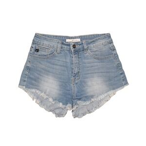KANCAN $60 High Rise Stretch Denim Cut-Off Shorts Frayed Hems Size 27